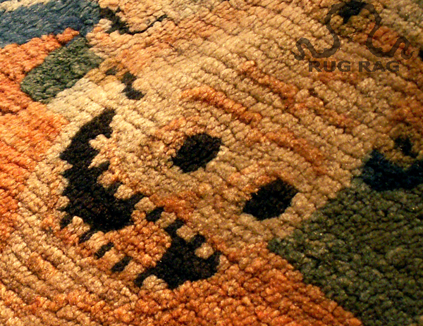 Antique Tantric Rug Detail Skeleton