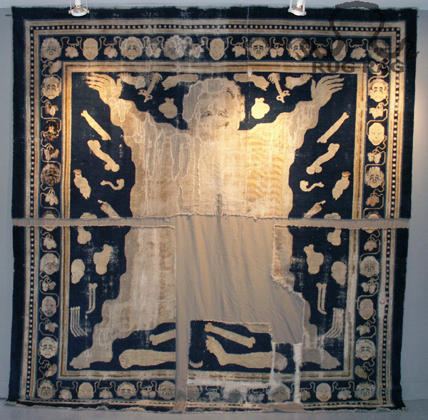 Rug 5: Antique Tantric Carpet, Large Flayed Man, Body Parts
