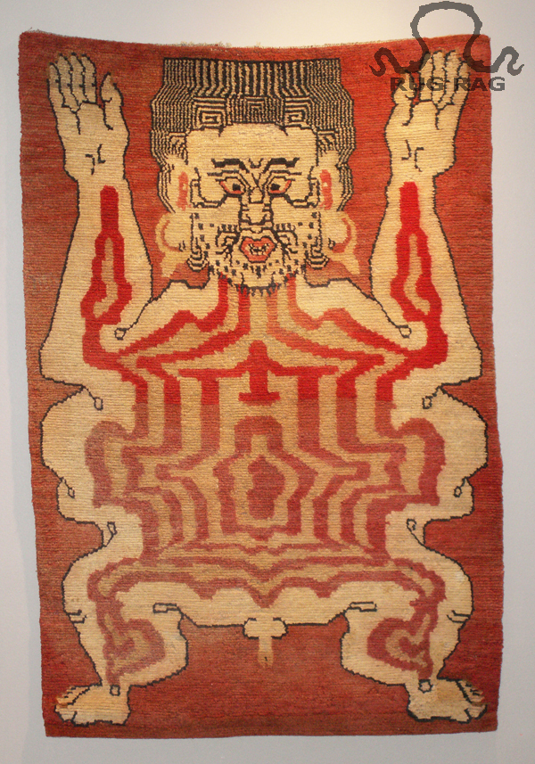 Rug 3: Rossi and Rossi Antique Tantric Carpet, Canyon Red Flayed Man