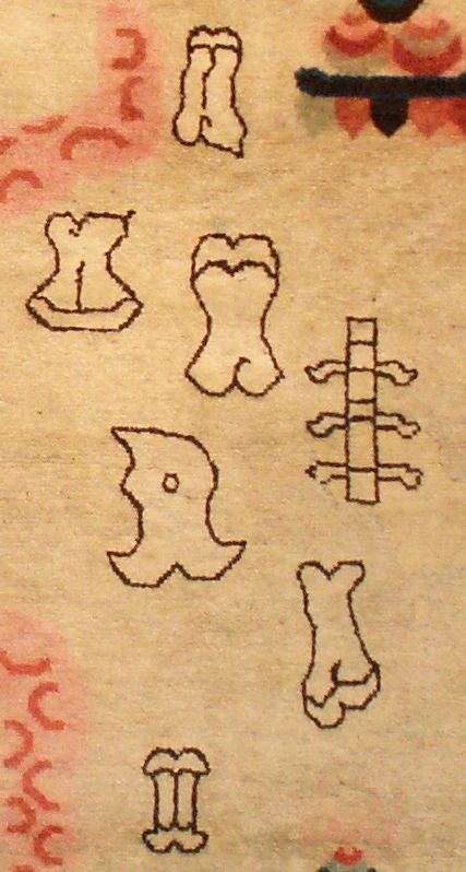 Ivory ground Tantric Rug Anatomy and Body Parts